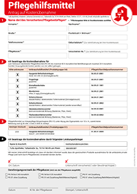 Antrag auf Kostenübernahme Olympia - Pflegehilfsmittel